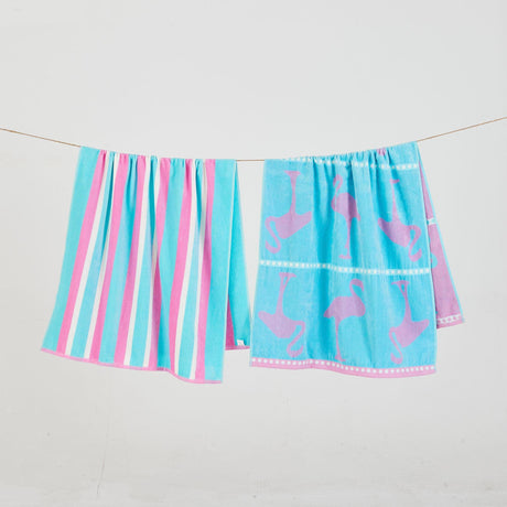 2 Pack 100% Cotton Jacquard Beach Towels - Playa Collection