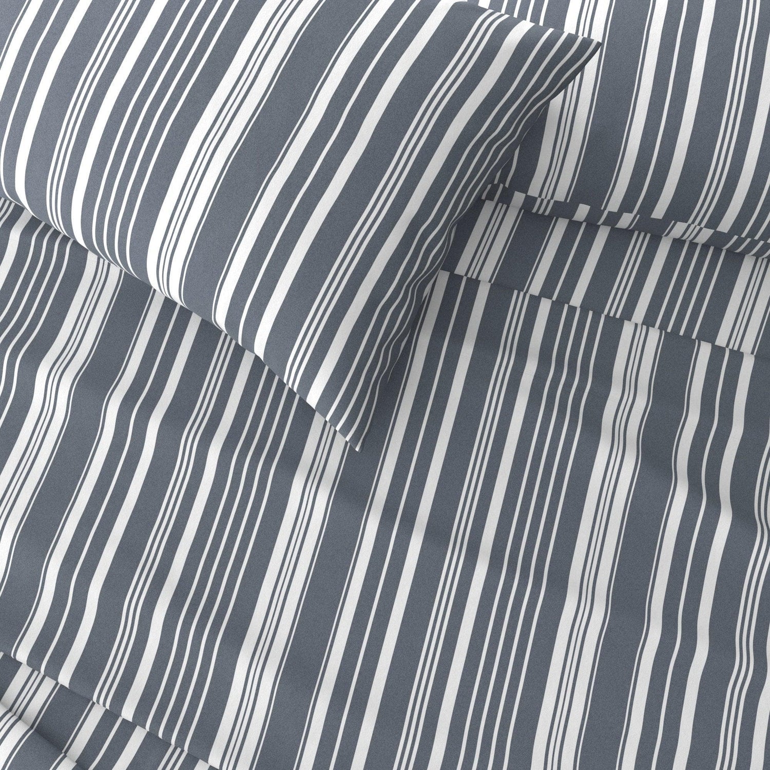4-Piece Striped Microfiber Sheet Set - Elouise Collection
