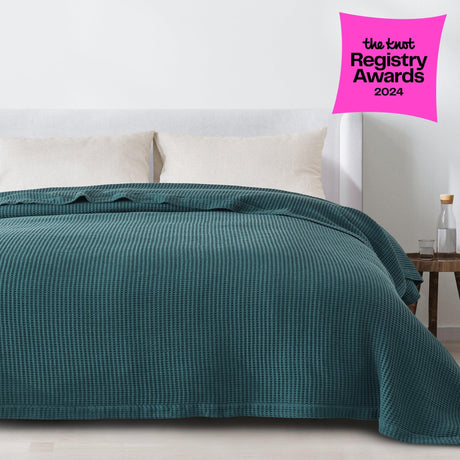 100% Cotton Waffle Weave Blanket - Mikala Collection