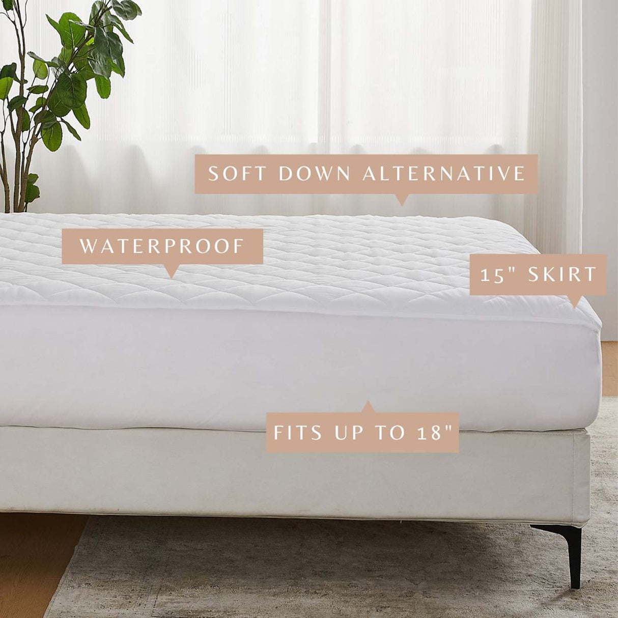 Down Alternative Waterproof Mattress Pad - Eckhart Collection