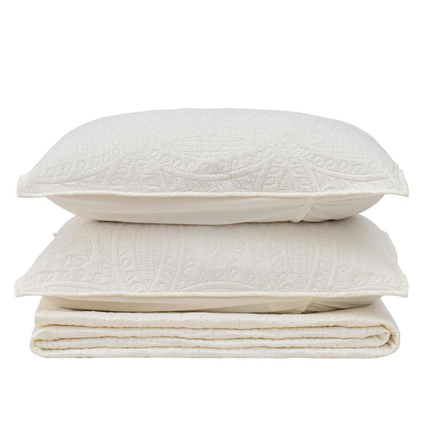 3-Piece Oversized Medallion Quilt Set - Clara Collection