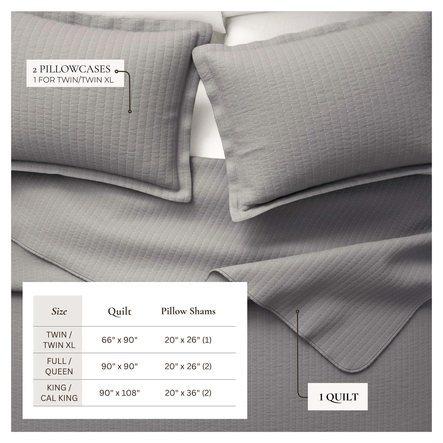 3-Piece Solid Quilt - Alicia Collection