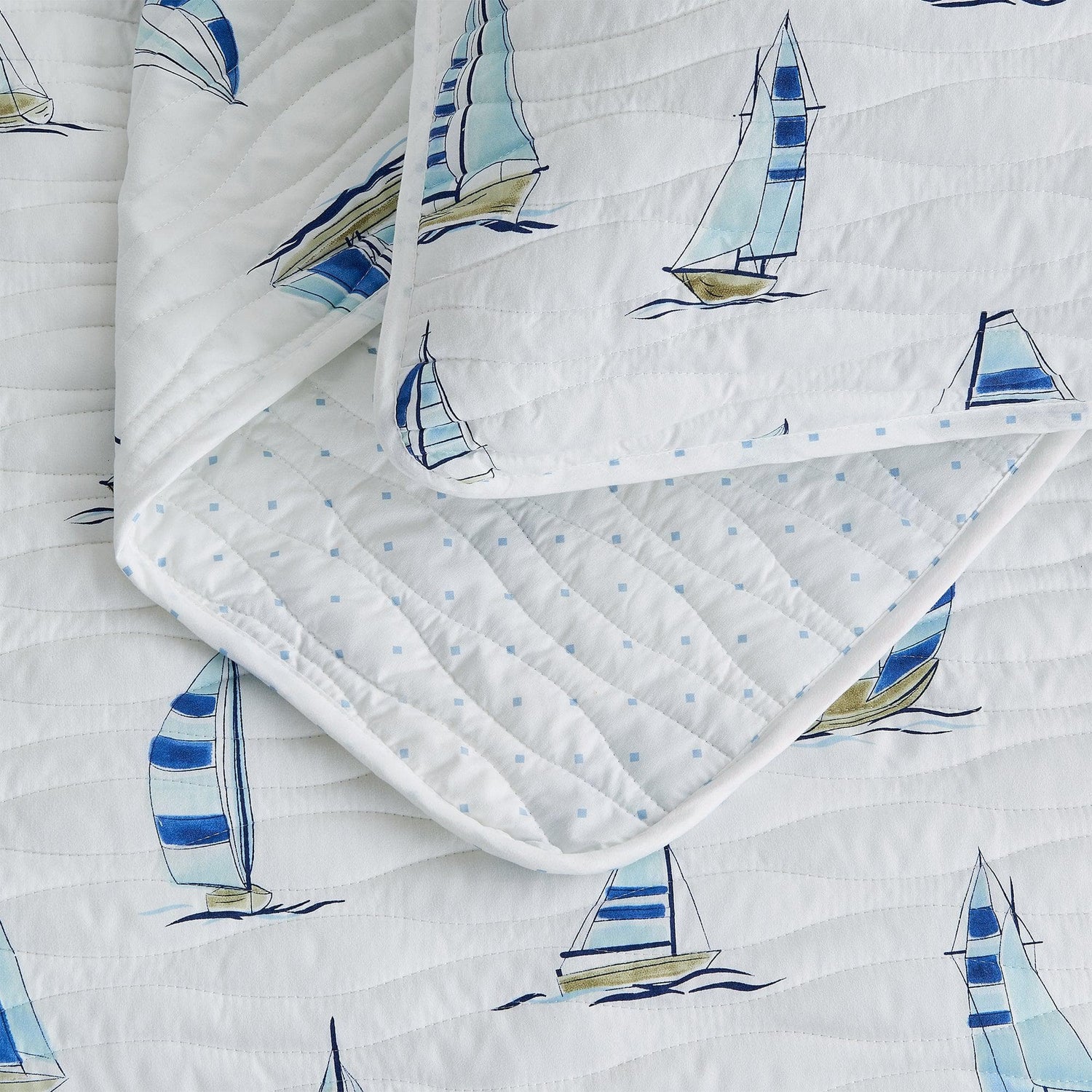 Coastal Blue Sailboat Quilt Set - Marzano Collection