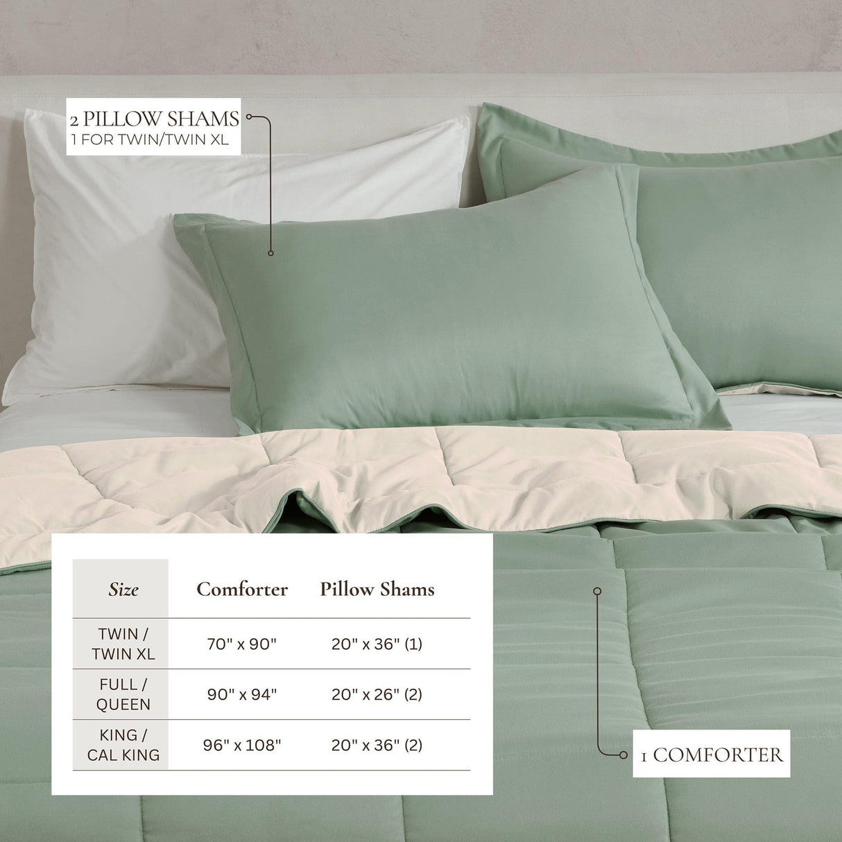Reversible Comforter Set - Odette Collection