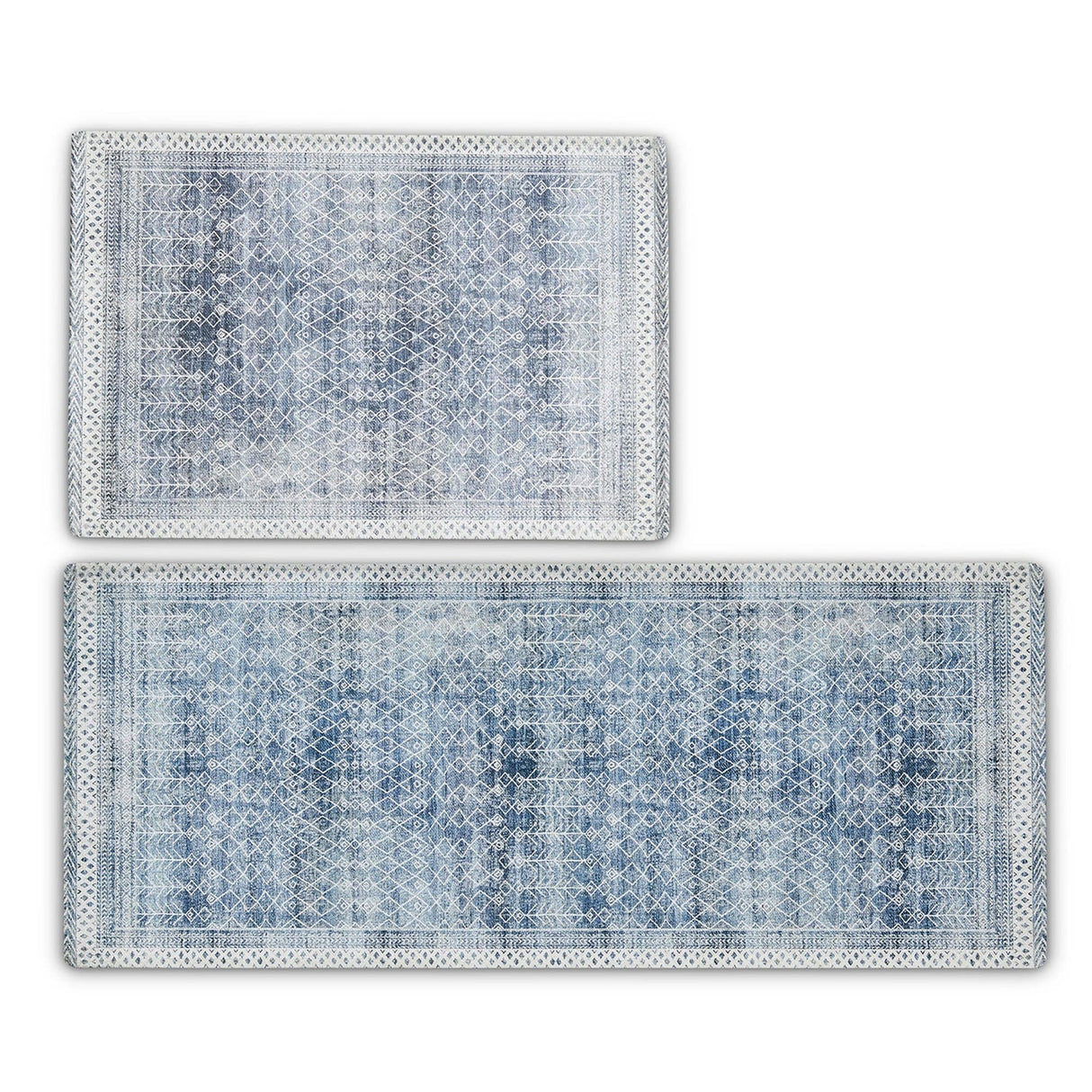 Distressed Moroccan Machine Washable Accent Area Rug & Runner 2 Pack - Neve Collection