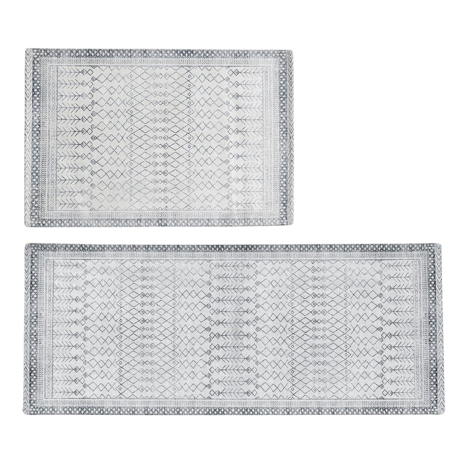 Distressed Moroccan Machine Washable Accent Area Rug & Runner 2 Pack - Neve Collection