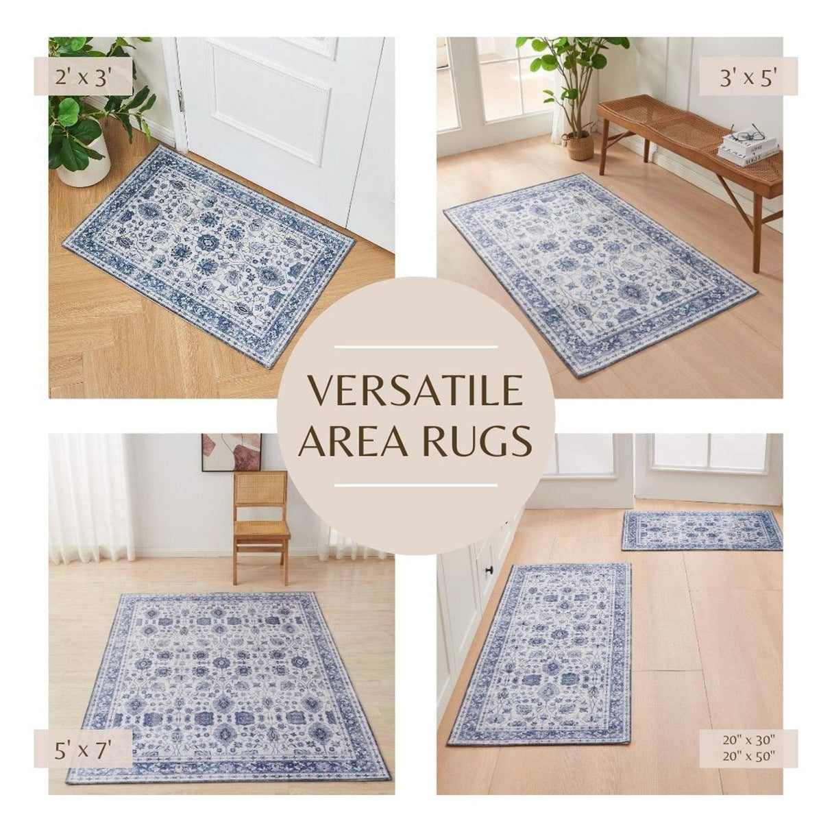 Floral Machine Washable Accent Runner 2'4" x 7' - Matra Collection