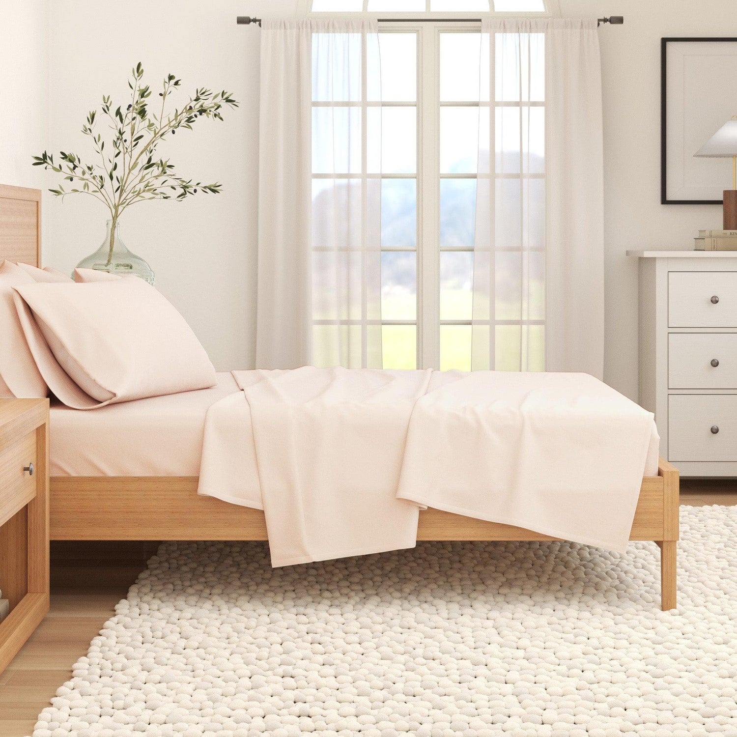 4-Piece Cotton Solid Flannel Sheet - Nordic Collection