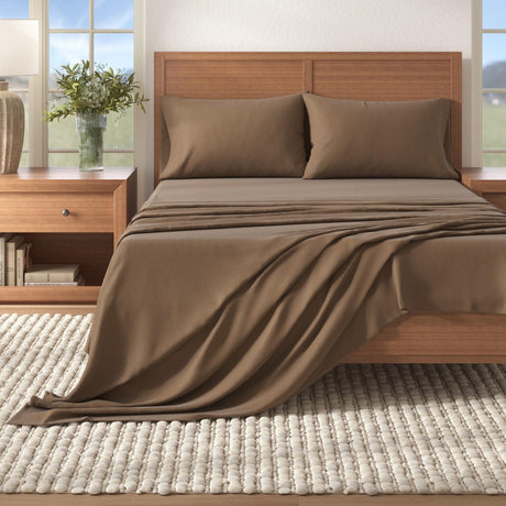 4-Piece Cotton Solid Flannel Sheet - Nordic Collection