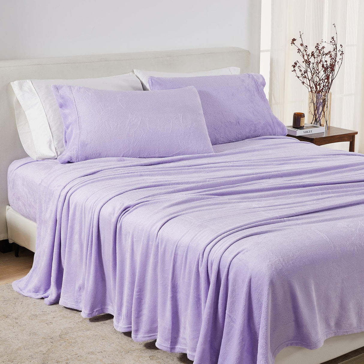 4-Piece Solid Plush Sheet - Velvet Luxe Collection