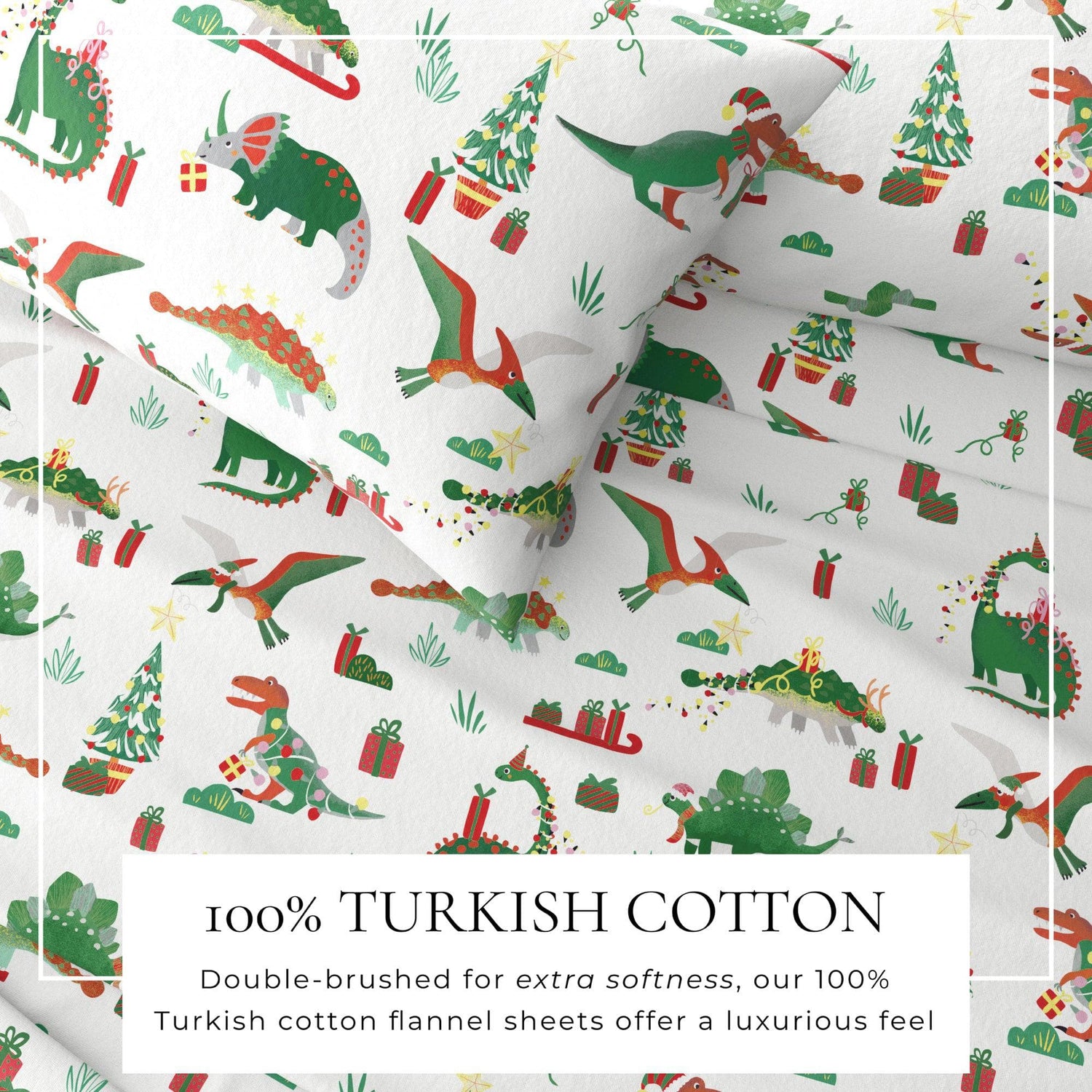 4-Piece Turkish Cotton Christmas Flannel Sheet - Whittaker Collection