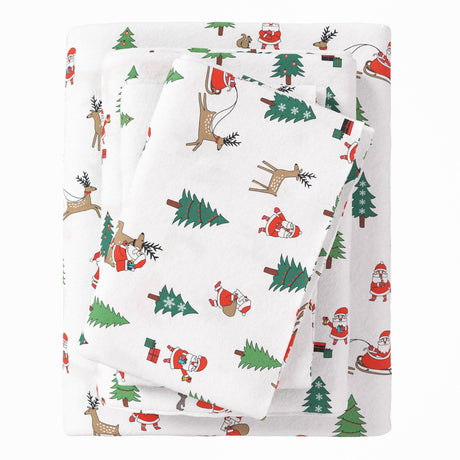 4-Piece Turkish Cotton Christmas Flannel Sheet - Whittaker Collection