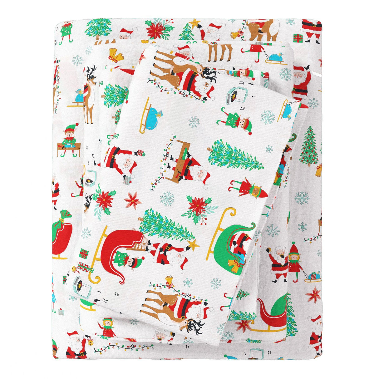 4-Piece Turkish Cotton Christmas Flannel Sheet - Whittaker Collection