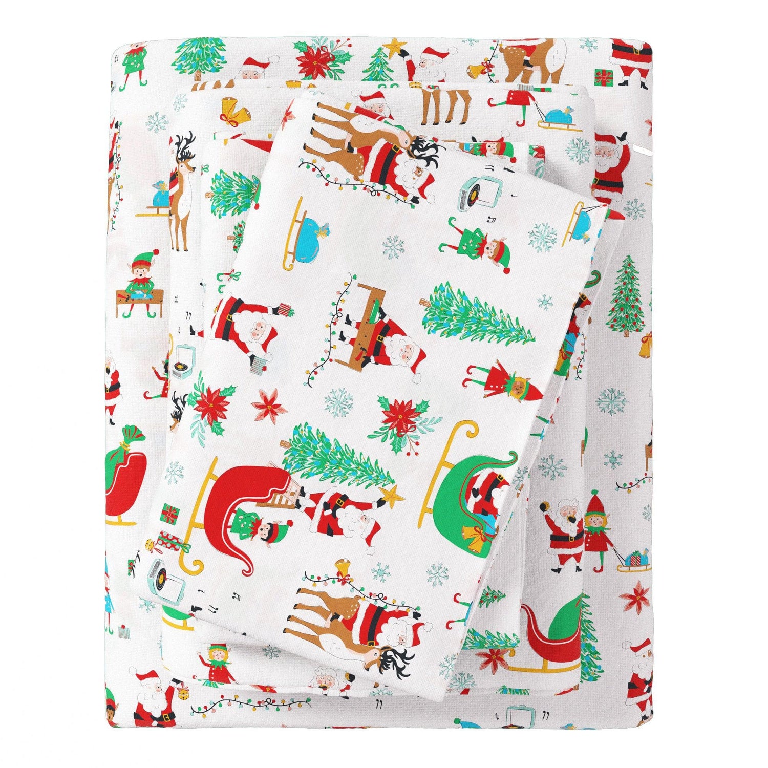 4-Piece Turkish Cotton Christmas Flannel Sheet - Whittaker Collection