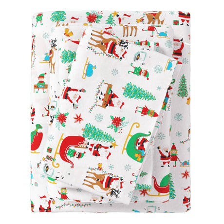 4-Piece Turkish Cotton Christmas Flannel Sheet - Whittaker Collection