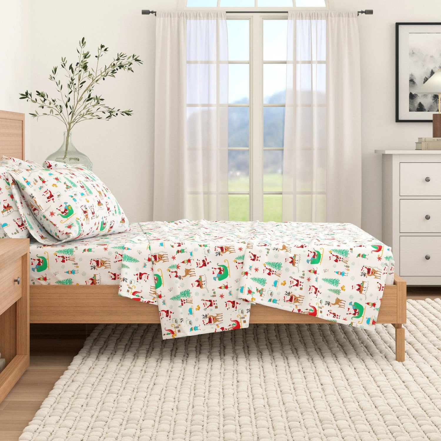 4-Piece Turkish Cotton Christmas Flannel Sheet - Whittaker Collection