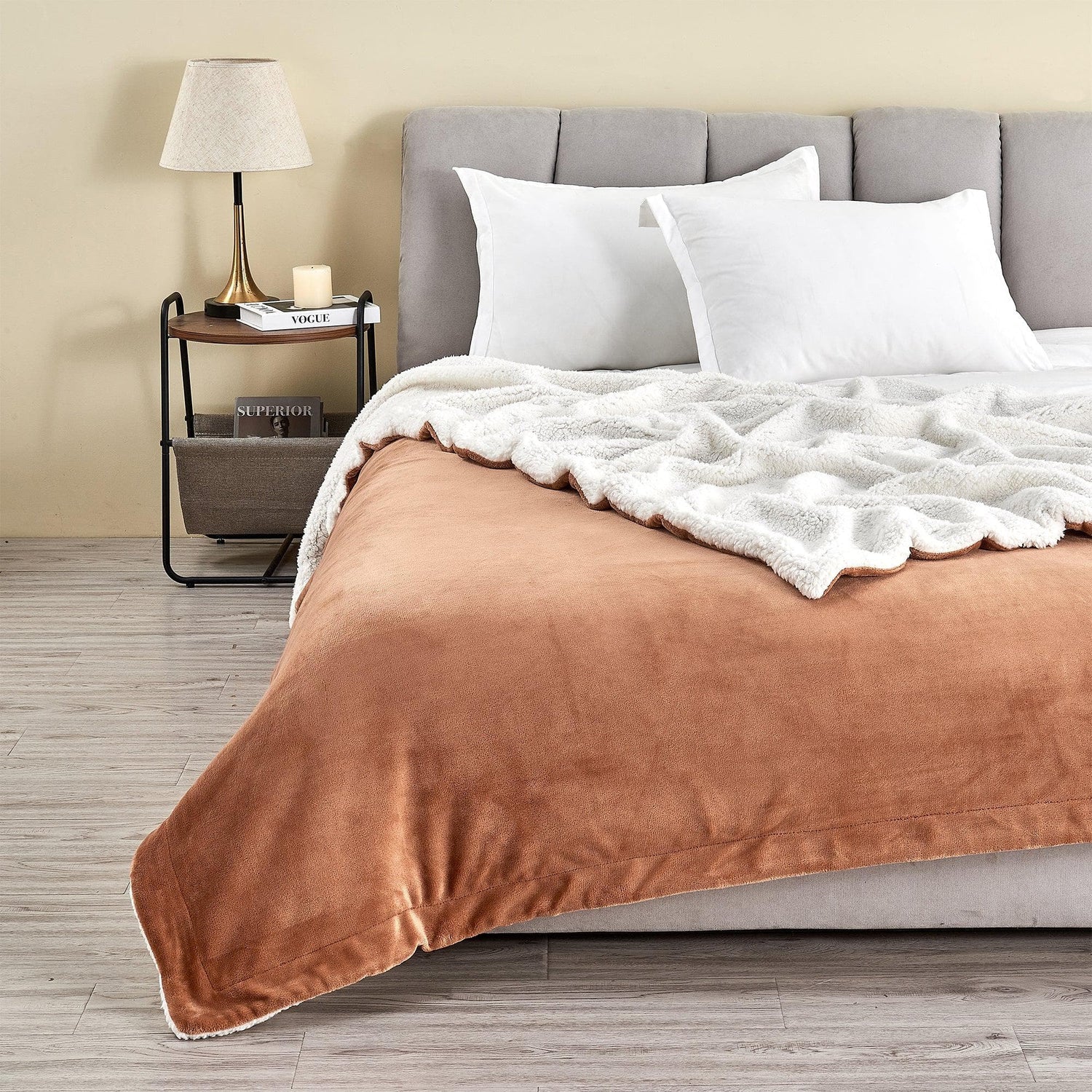 Velvet Plush Sherpa Luxury Bed Blanket - Kinsley Collection