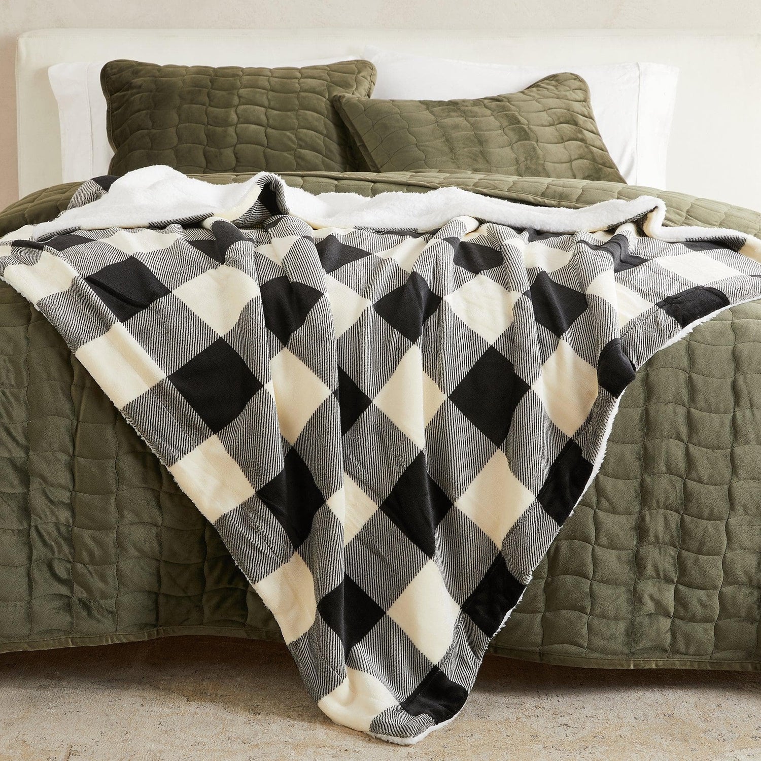 Velvet Plush Sherpa Luxury Bed Blanket - Kinsley Collection