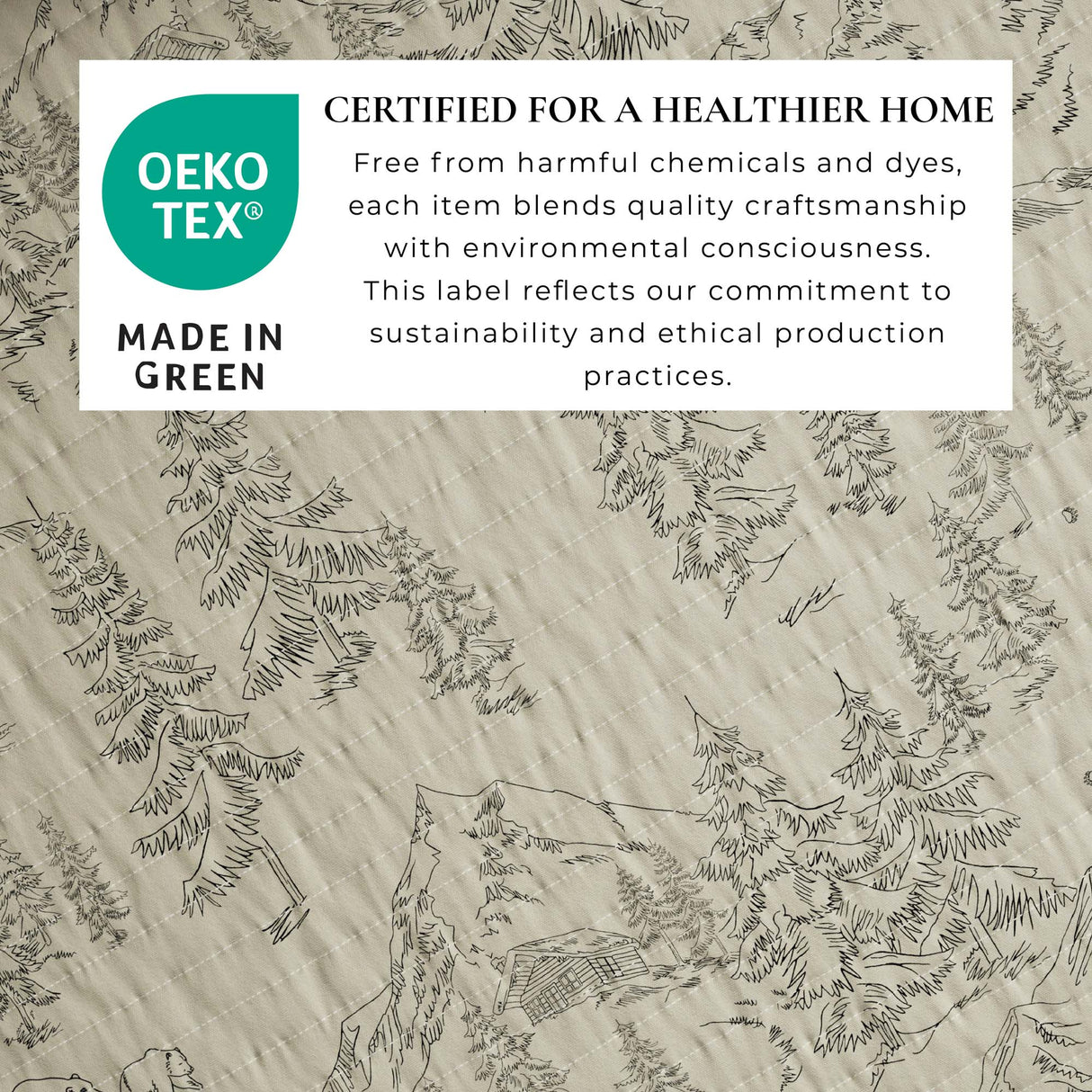 3 Piece Lodge Printed Quilt - Moonlight Ridge