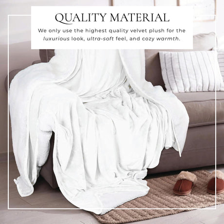 Velvet Plush Sherpa Bed Blanket - Sherpa Fleece Collection