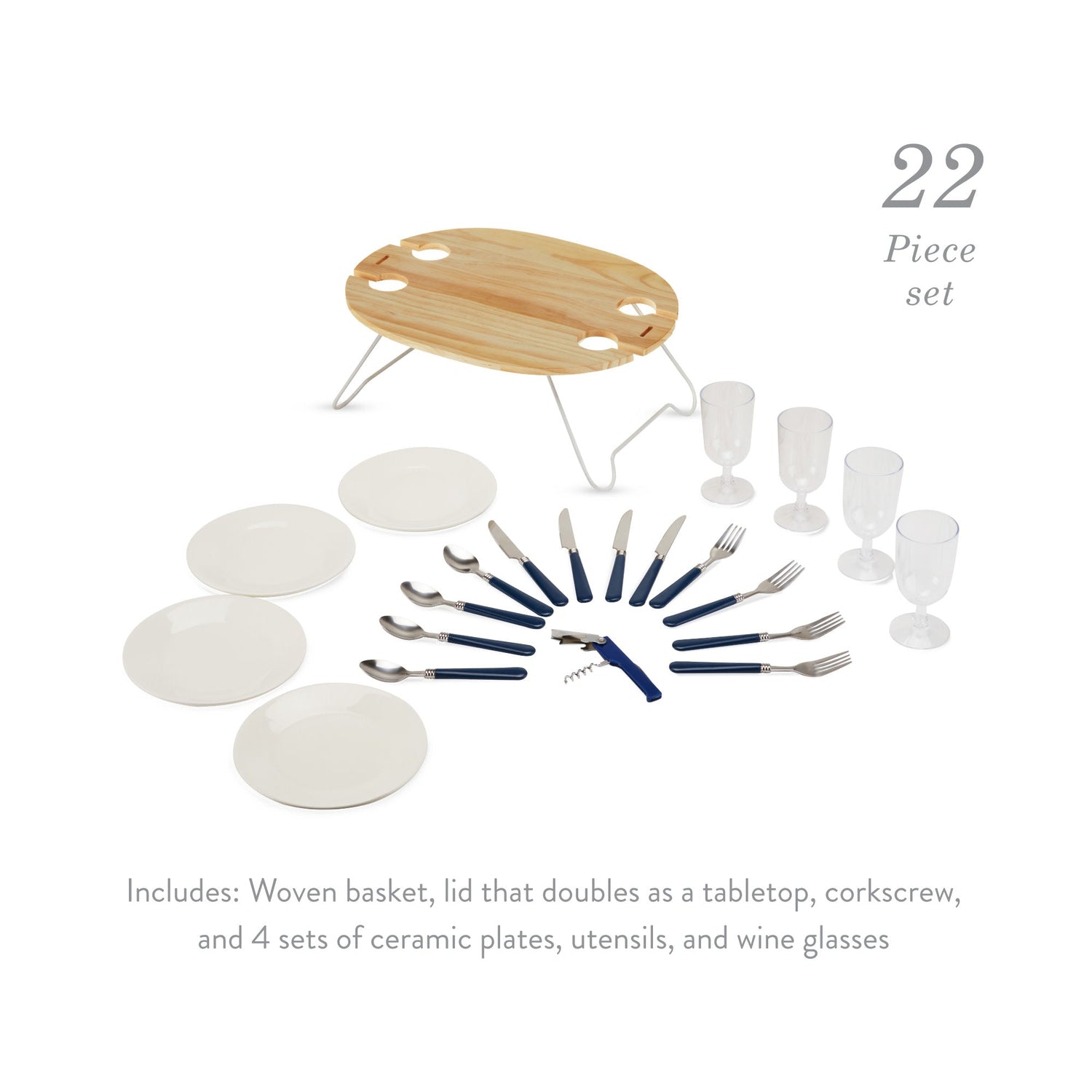 Central Park Willow Picnic Basket for Four