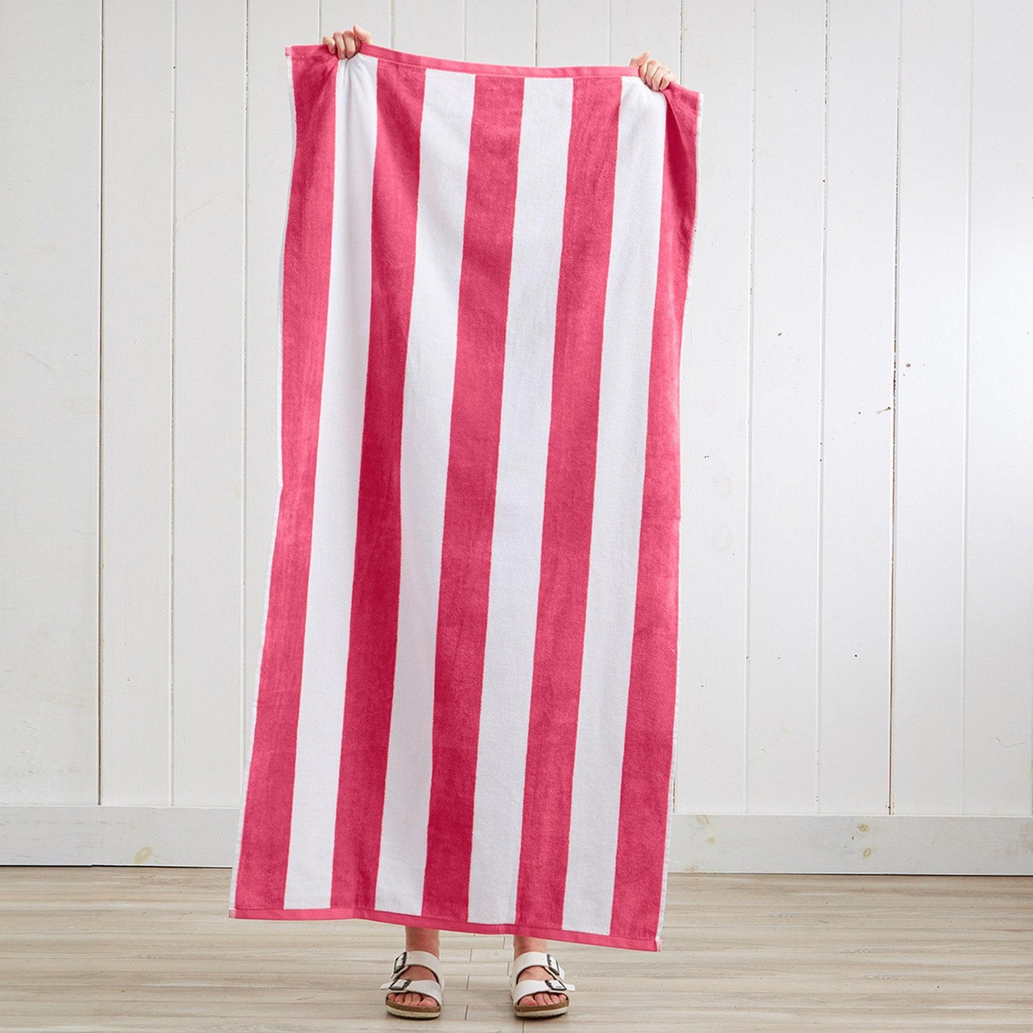 Cotton Velour Cabana Stripe Beach Towel - Novia Collection