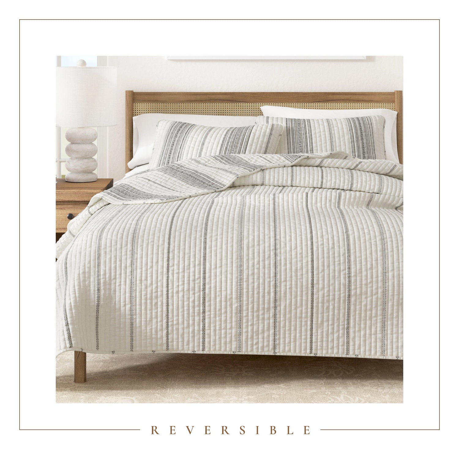 3-Piece Stripe Quilt - Wesley Collection