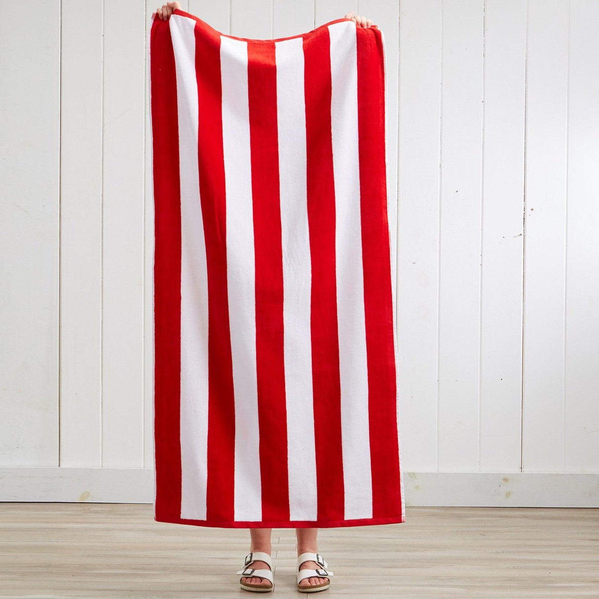 Cotton Velour Cabana Stripe Beach Towel - Novia Collection