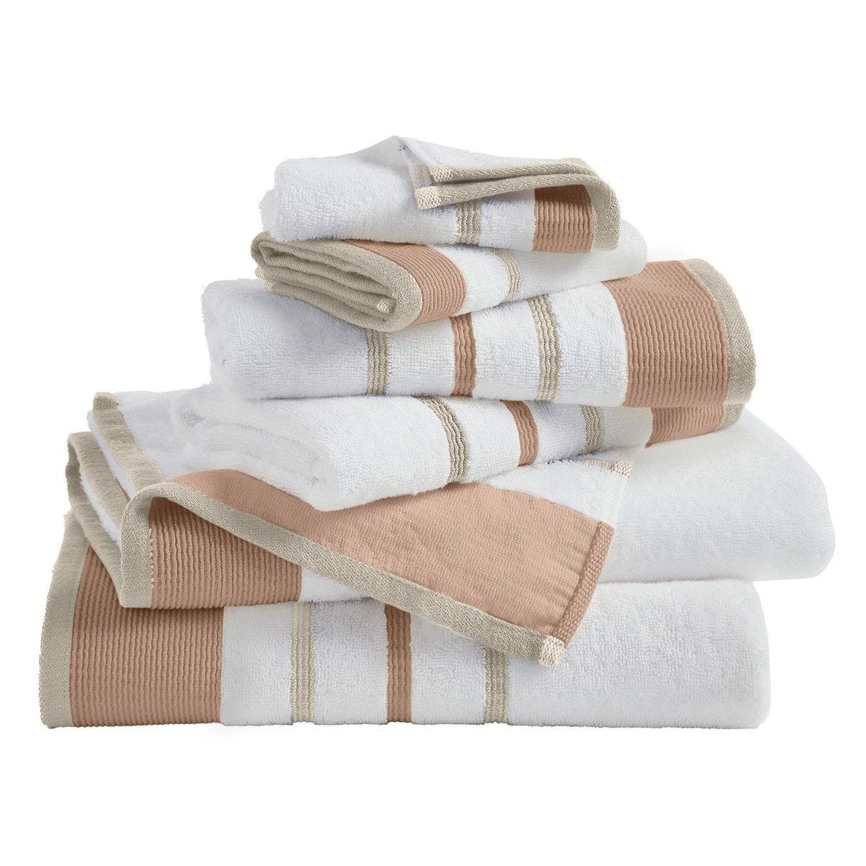 Decorative Cotton Stripe Bath Towel Set - Noelle Collection