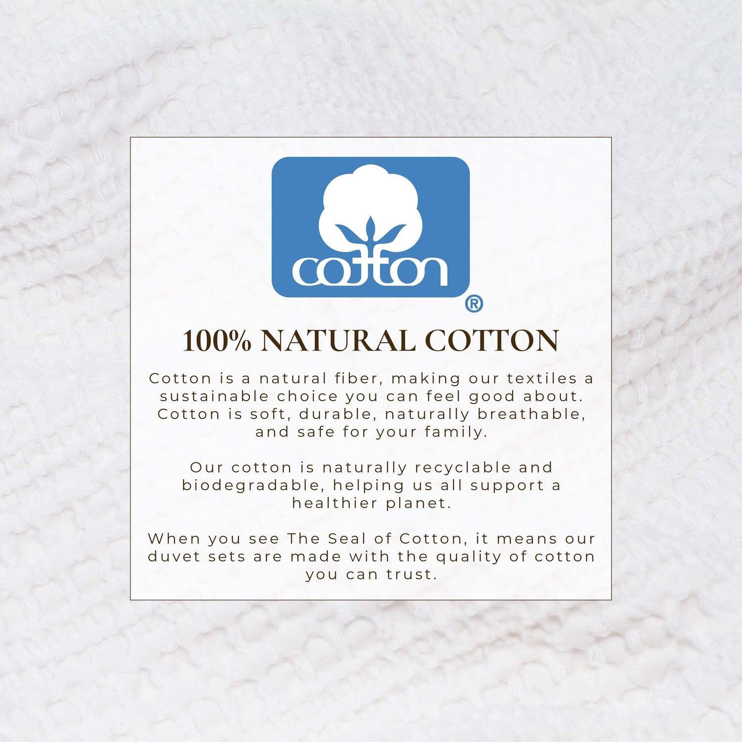 100% Cotton Waffle Weave Duvet Set - Mattea Collection