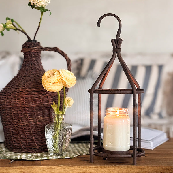 Vintage Inspired Open Cage Candle Lanterns, Set of Two