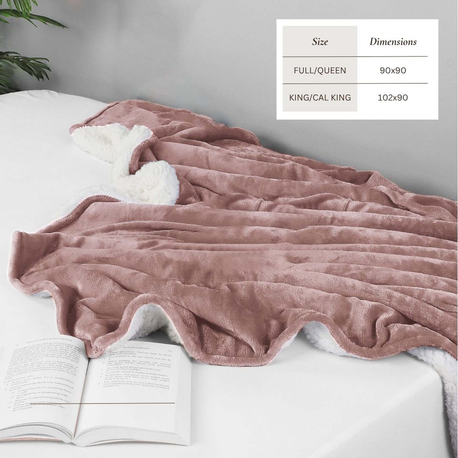 Velvet Plush Sherpa Bed Blanket - Sherpa Fleece Collection
