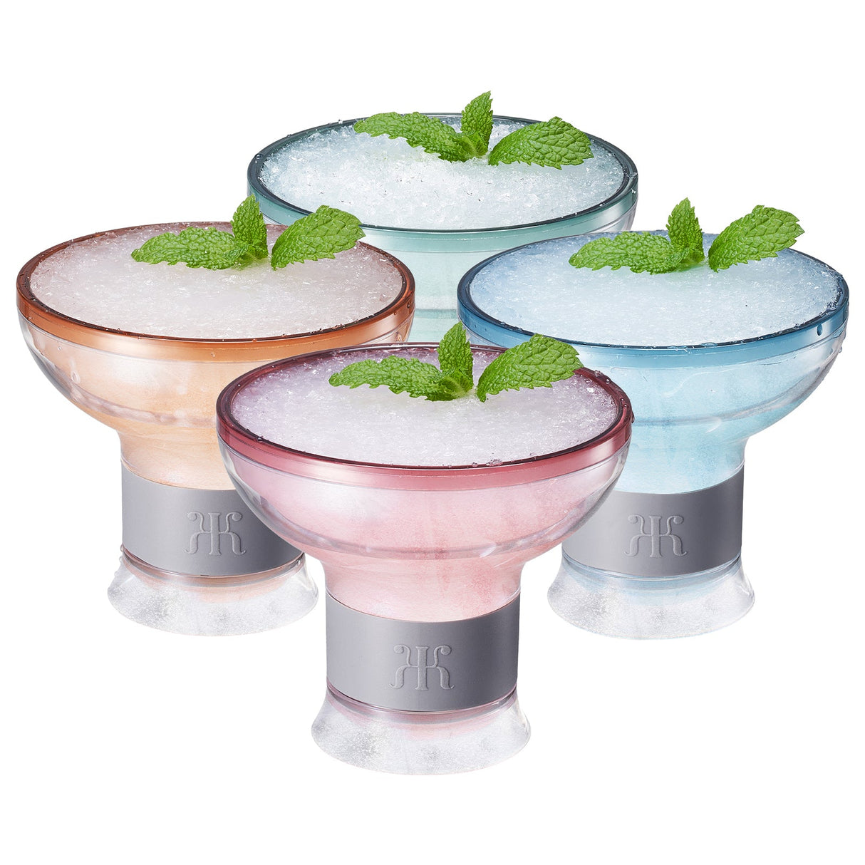 Eze Frozen Margarita & Cocktail Chiller Glasses, Acrylic, Set of 4