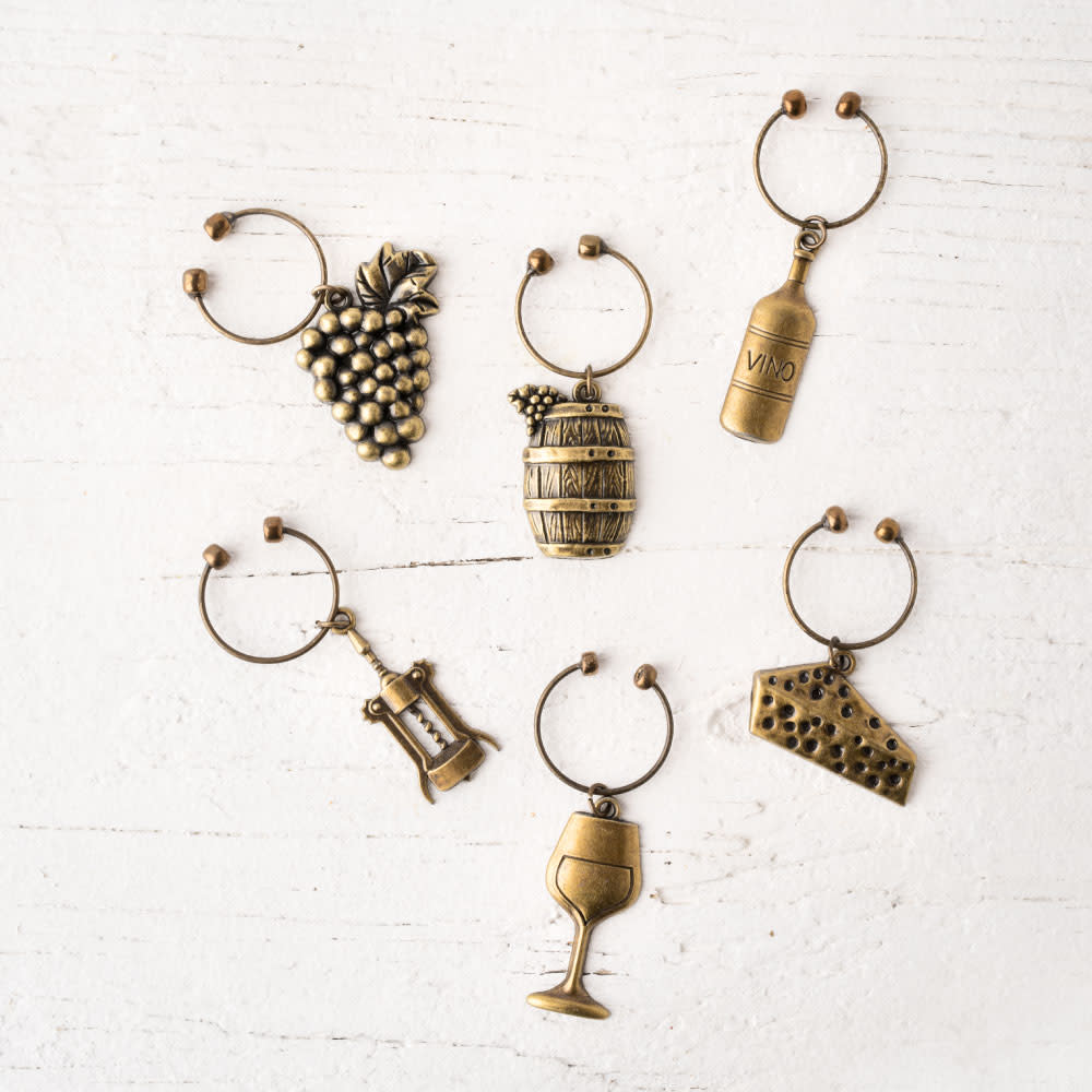 Gold Vineyard Wine Charms