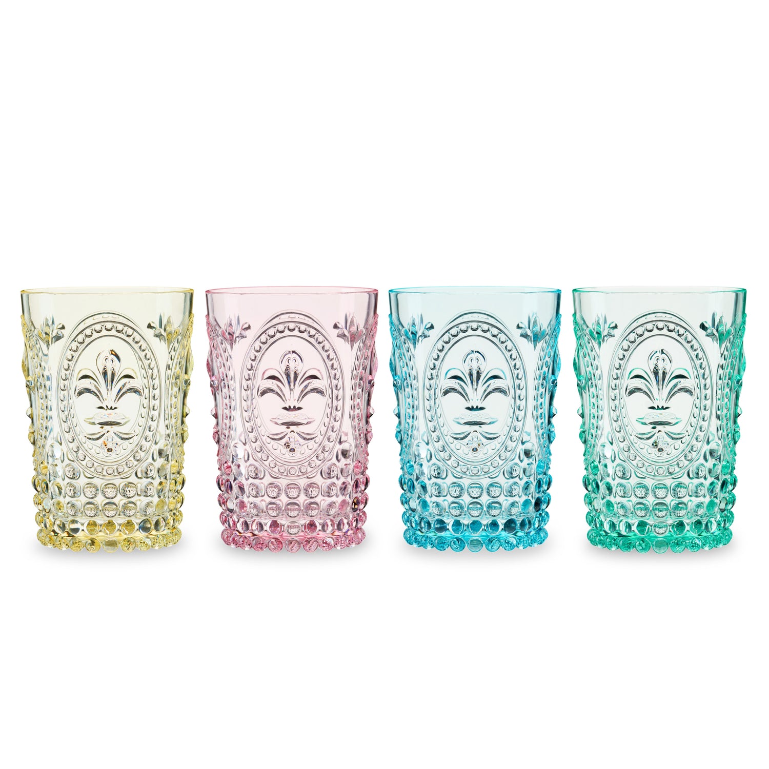 Acrylic Embossed Tumblers, Set of 4