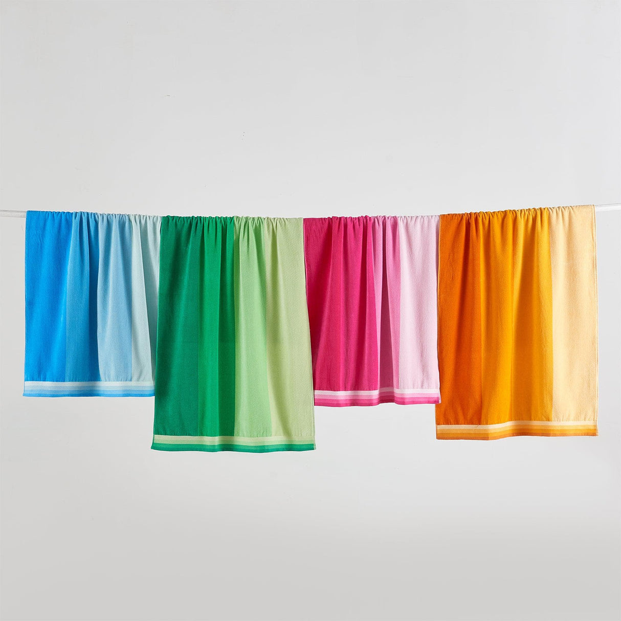 Cotton Velour Cabana Stripe Beach Towel - Novia Collection