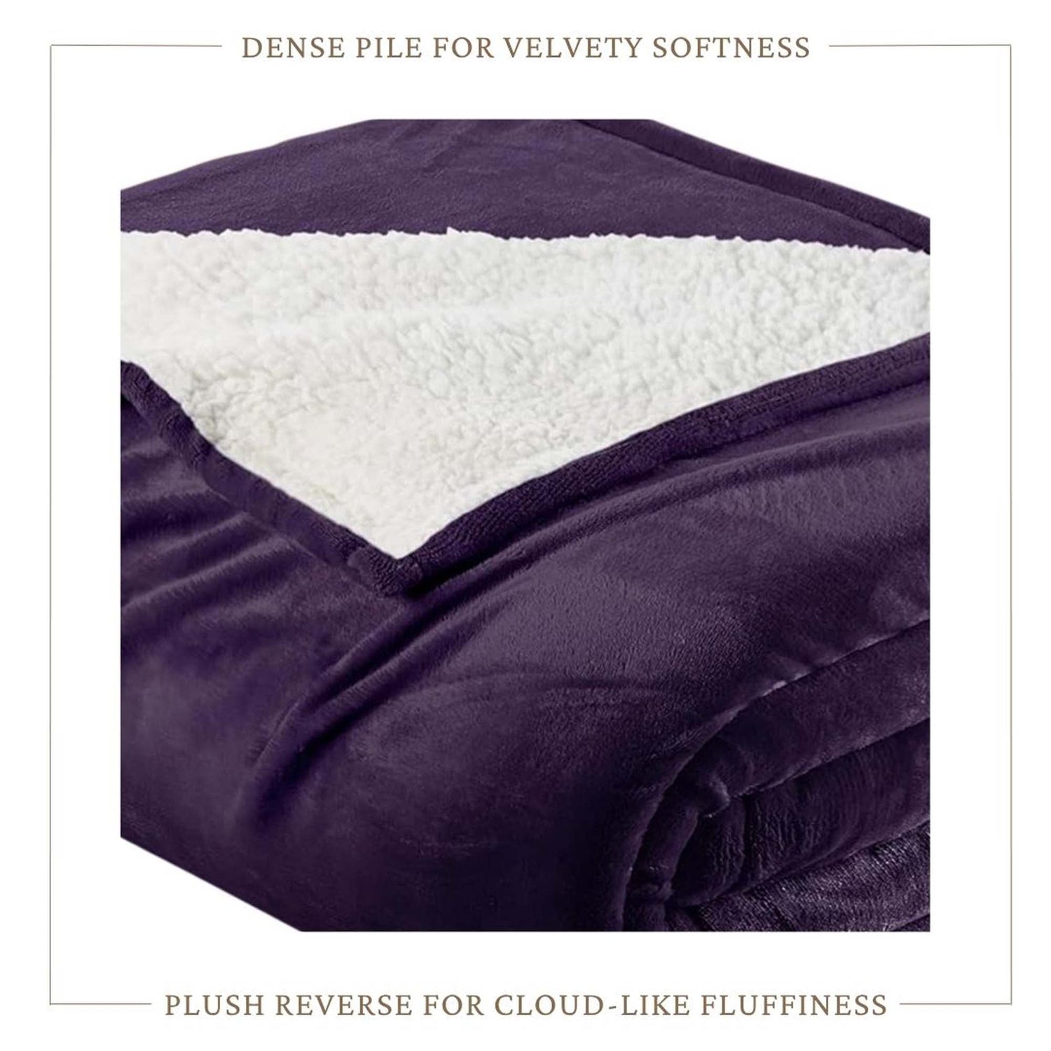 Velvet Plush Sherpa Bed Blanket - Sherpa Fleece Collection