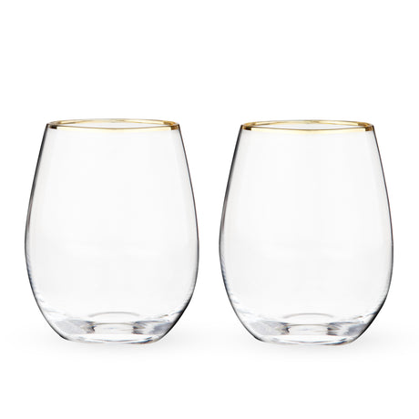 Gilded Stemless Wine Glasses