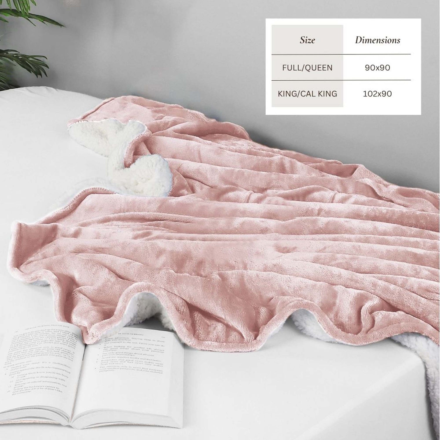 Velvet Plush Sherpa Bed Blanket - Sherpa Fleece Collection