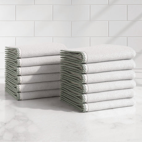 Cotton Border-Stitched 6-Piece Towel Set - Valery Collection