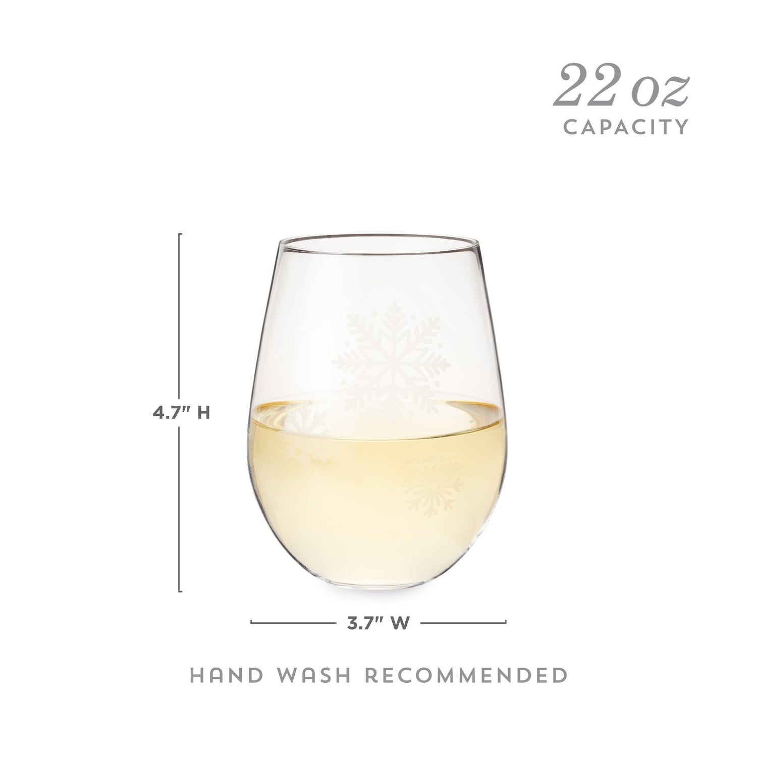 Scattered Snowflakes Stemless Wine Glass