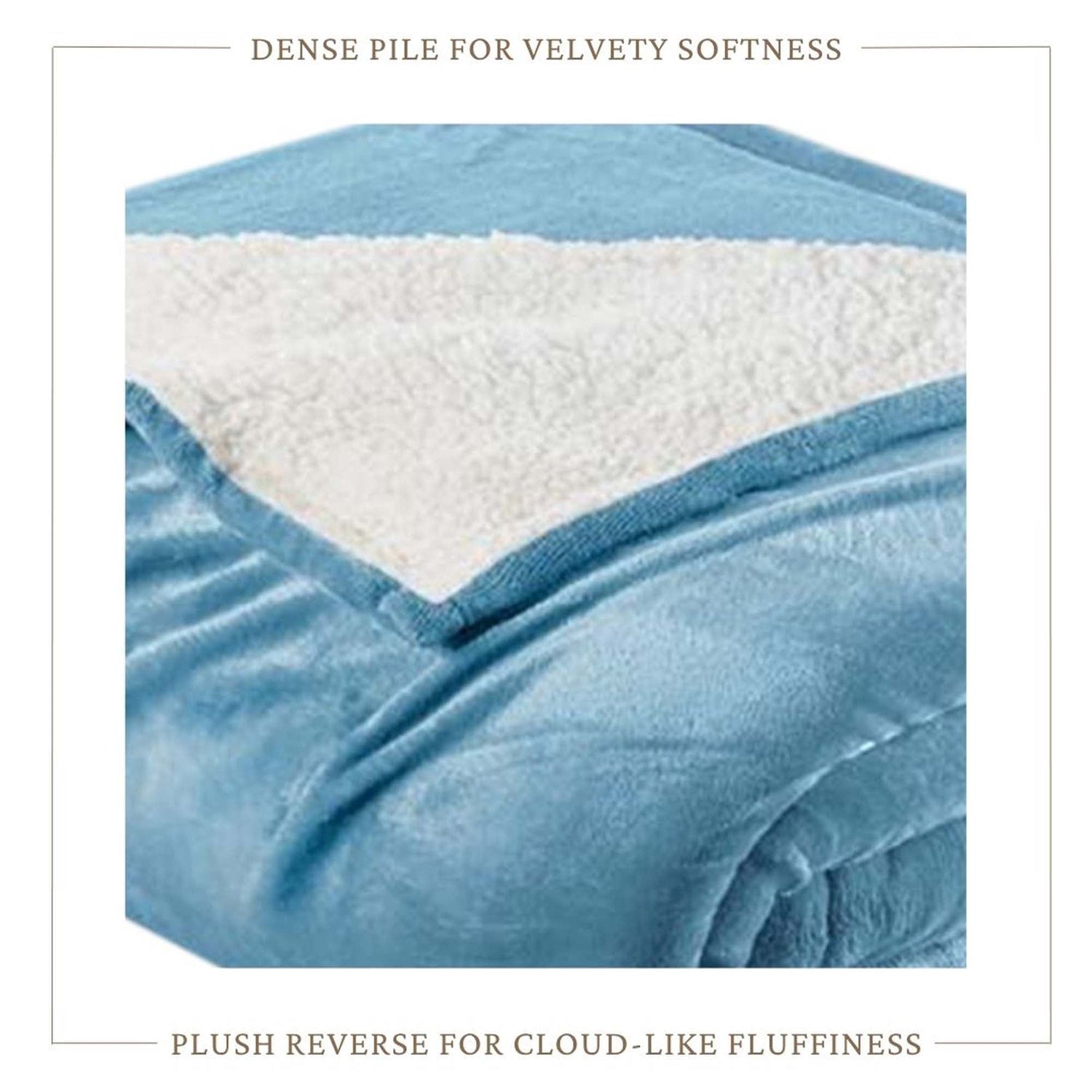 Velvet Plush Sherpa Bed Blanket - Sherpa Fleece Collection