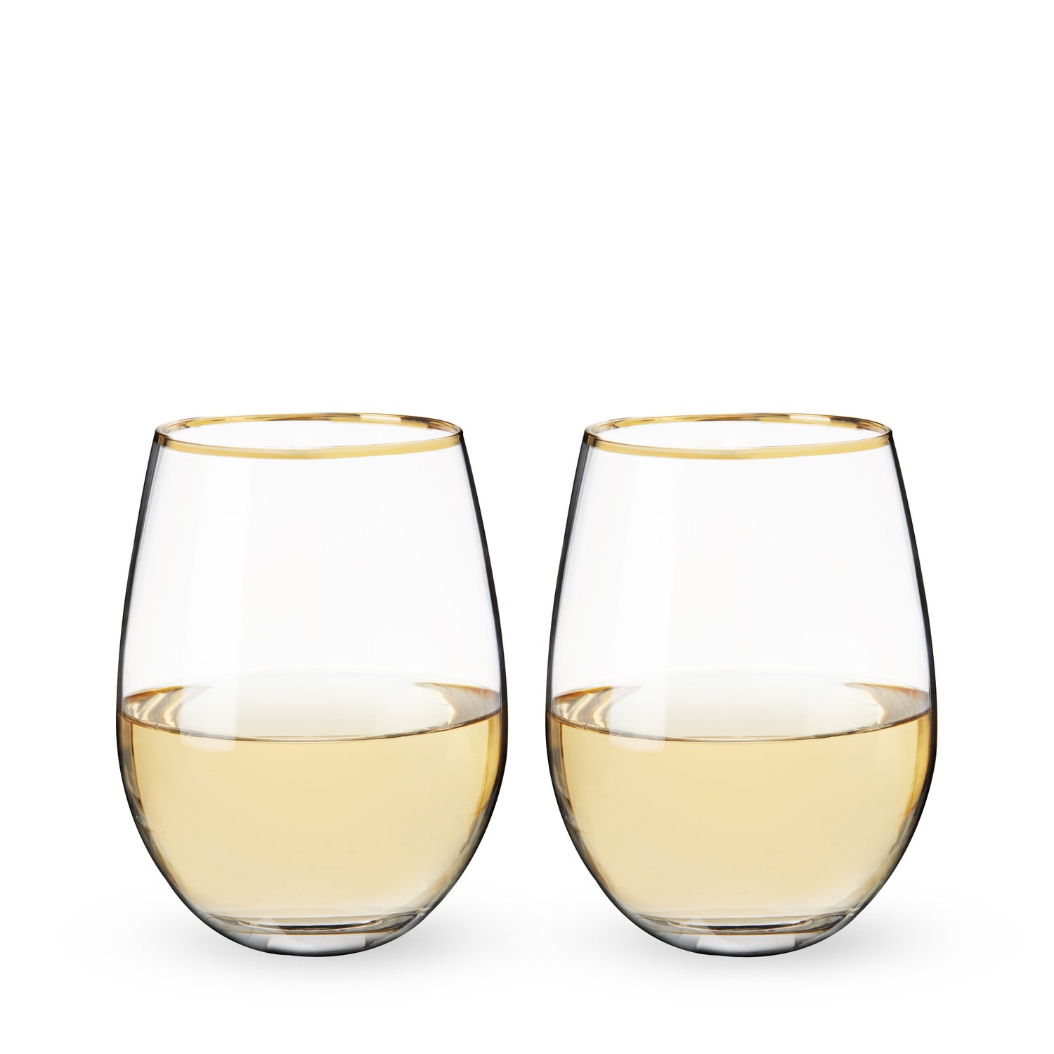 Gilded Stemless Wine Glasses