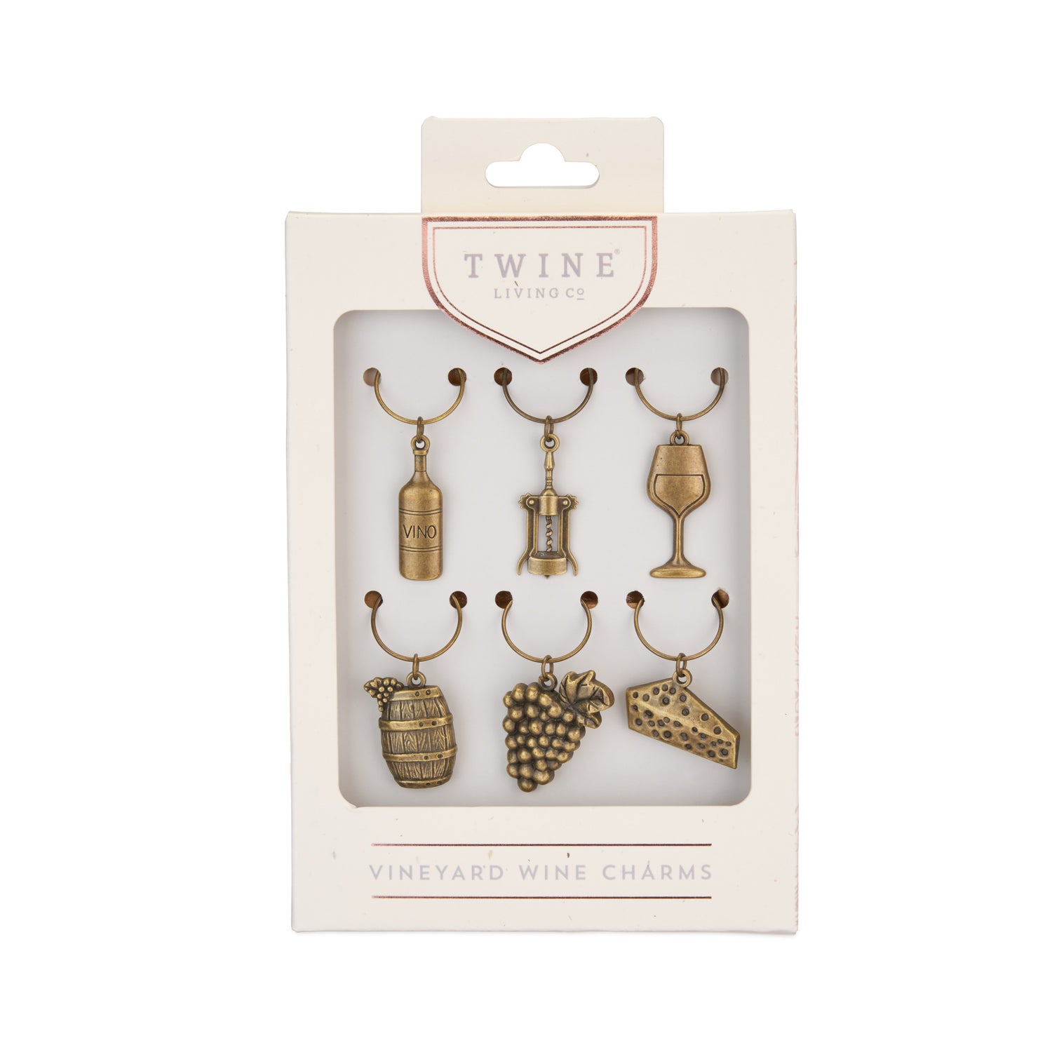 Gold Vineyard Wine Charms