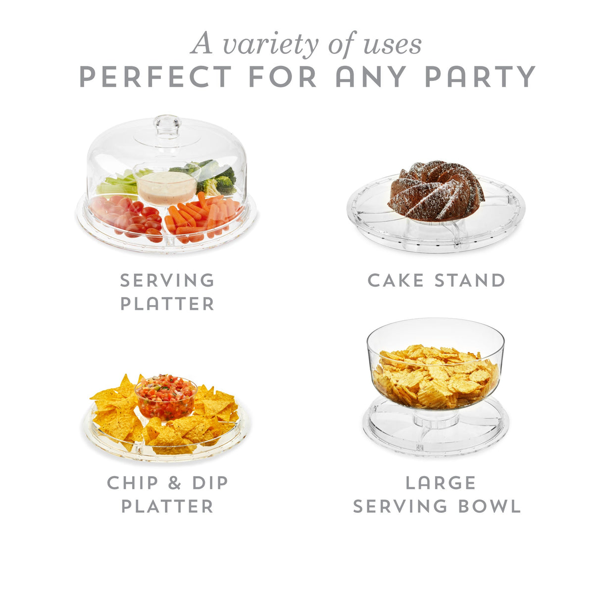 Multi-Functional Acrylic Server with Bundt Cake Mold