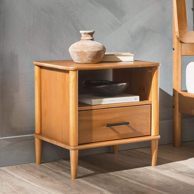 Transitional solid wood spindle nightstand – caramel - Tuesday Morning - Nightstands