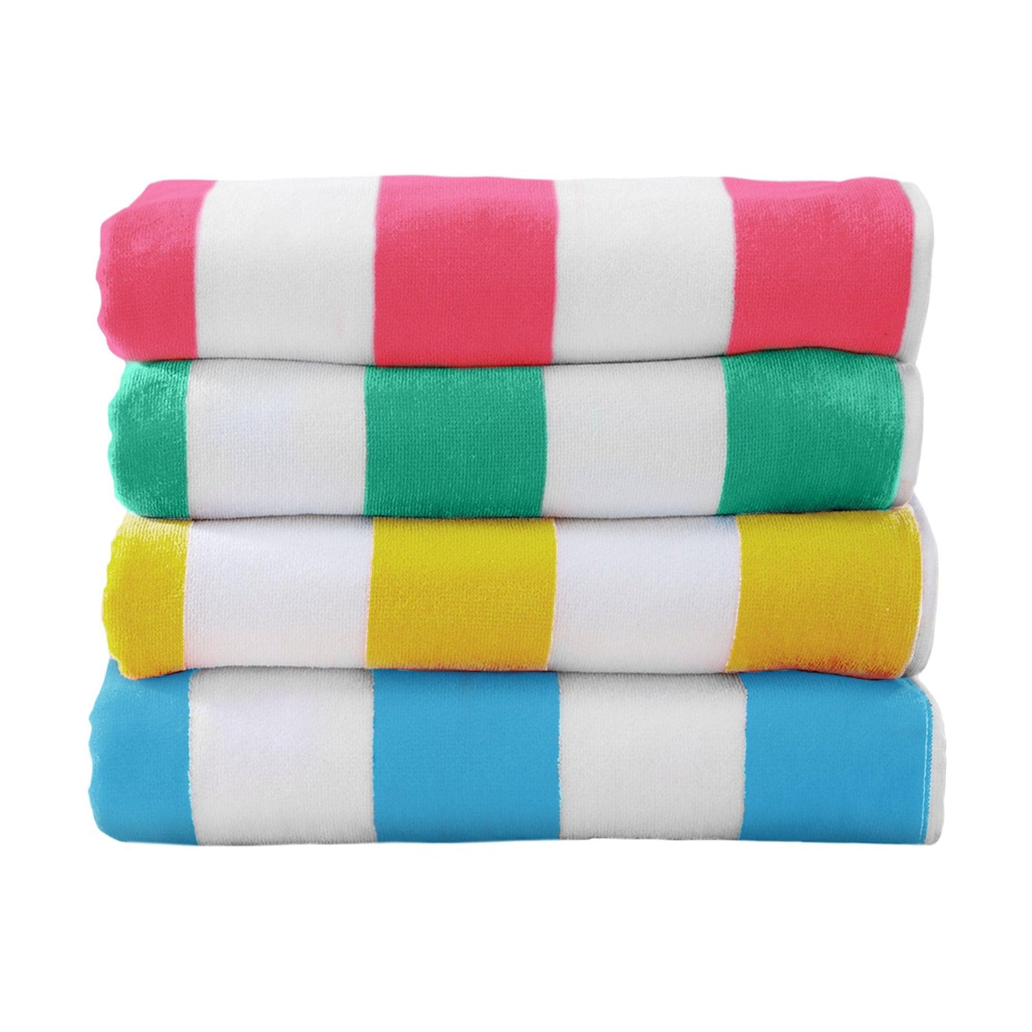 Cotton Velour Cabana Stripe Beach Towel - Novia Collection