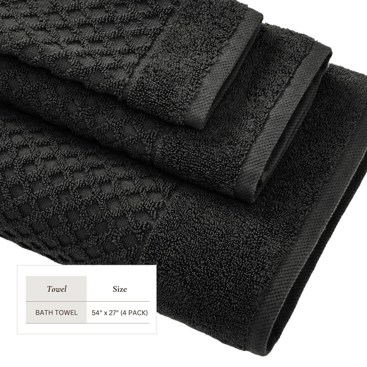 Cotton Diamond Waffle Weave Bath Towel Set - Grayson Collection