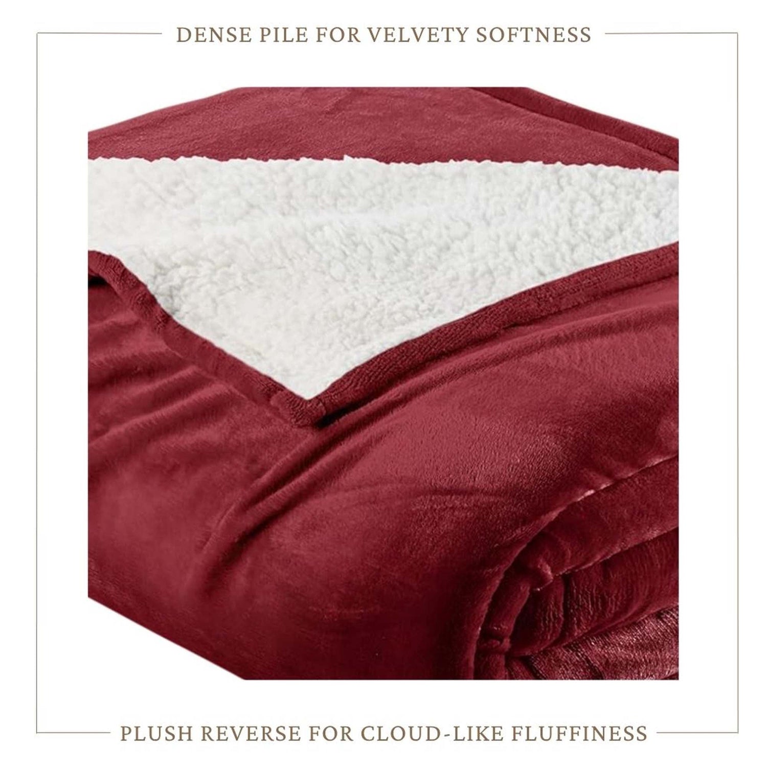 Velvet Plush Sherpa Bed Blanket - Sherpa Fleece Collection