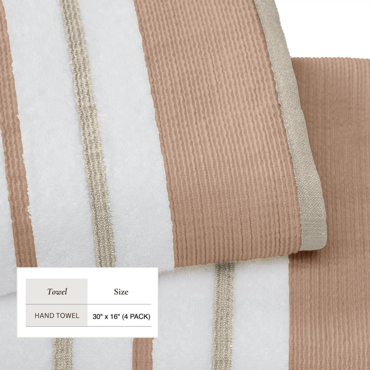 Decorative Cotton Stripe Bath Towel Set - Noelle Collection